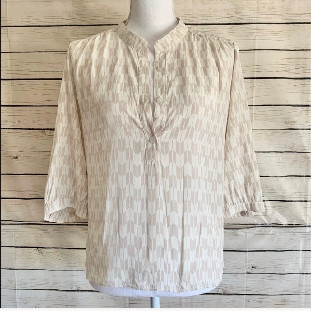 Parker Silk Popover Button Blouse